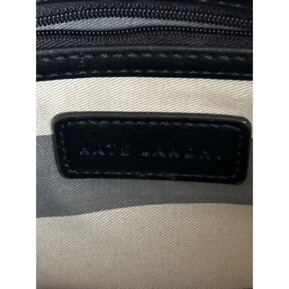 Kate Landry Black & Tan Satchel Handbag With Tassel Accent Crossbody Strap - Picture 5 of 11